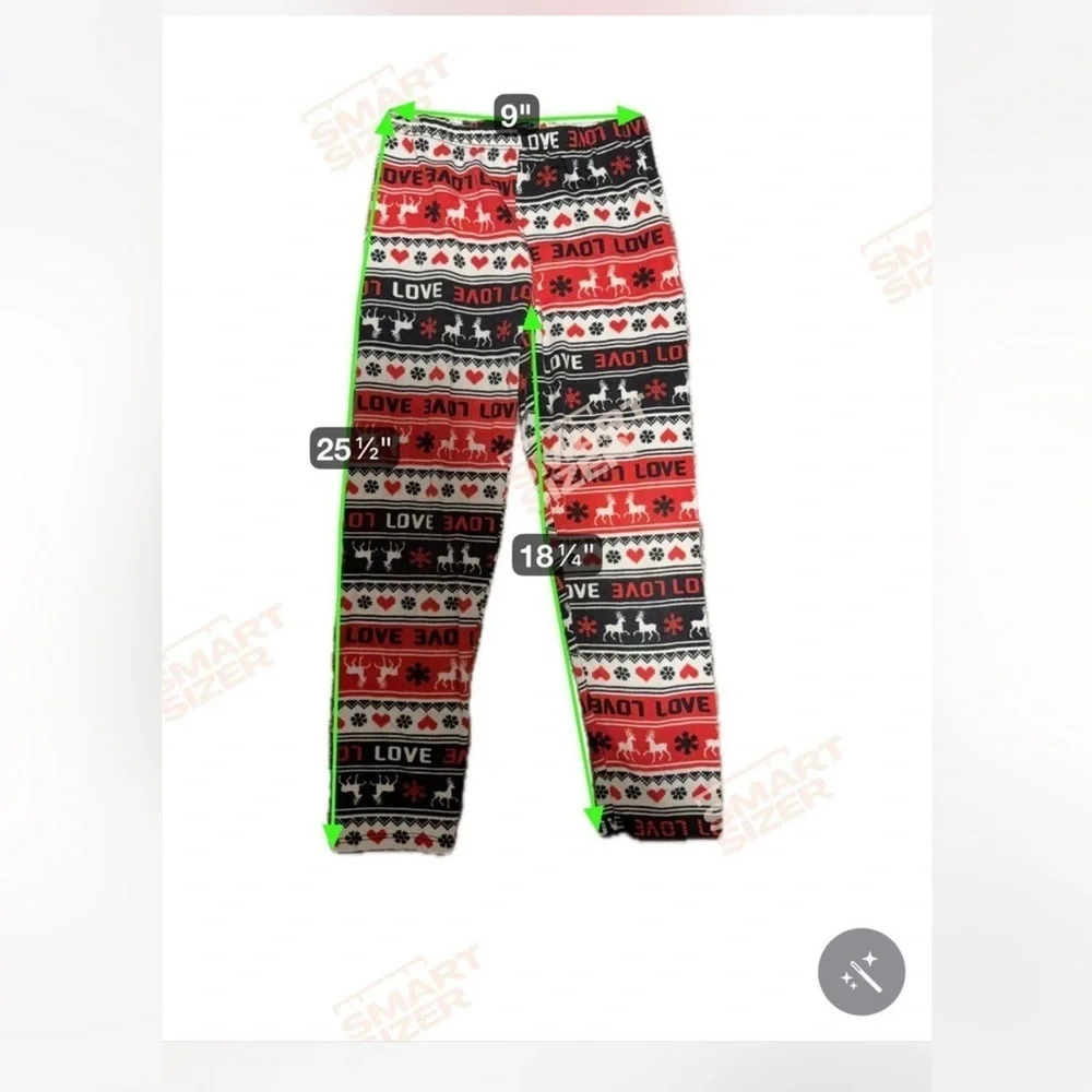 Kids Festive Love Pajama Pants - Red and Black